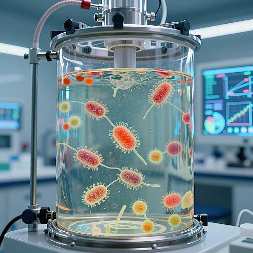Ultramodern Cell Farm Bioreactor Close-Up