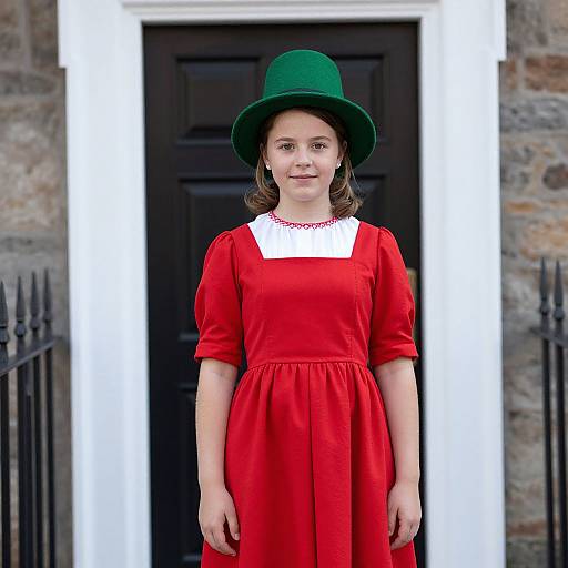 Irish Costume Girl in Green Hat