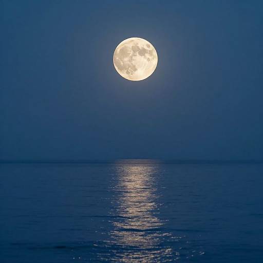 Luminous Moon Over Tranquil Sea