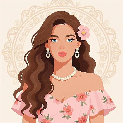 Elegant Woman in Floral Adornments