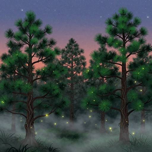 Mystical Twilight Pinos Illustration