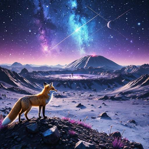 Galactic Fox on Europa Crater Edge
