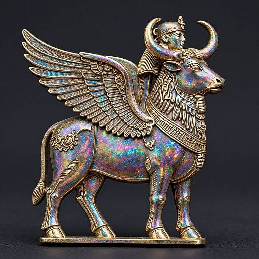 Lamassu Line Art Trinket Design