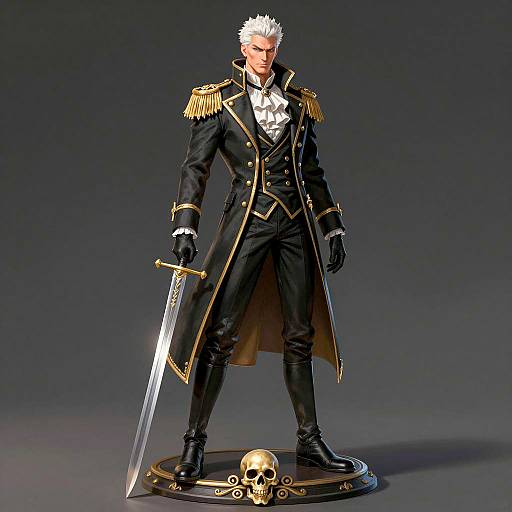 Intense Warrior in Military Attire