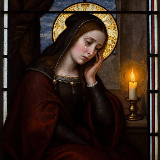 Grieving Noblewoman in Medieval Painting