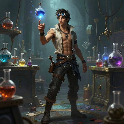 Male Arcane Alchemist in Laboratory
