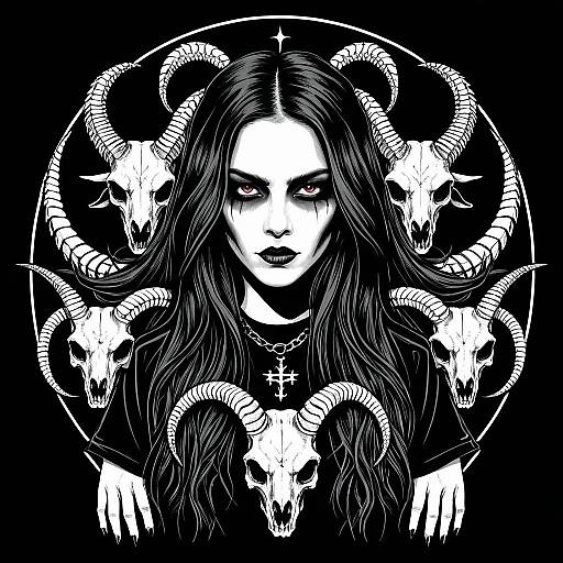 Black Metal Demoniac Female Design