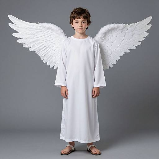 Boy in Angel Costume with Wings
