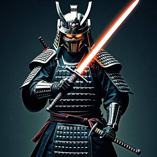 Cybernetic Samurai with Glowing Katana