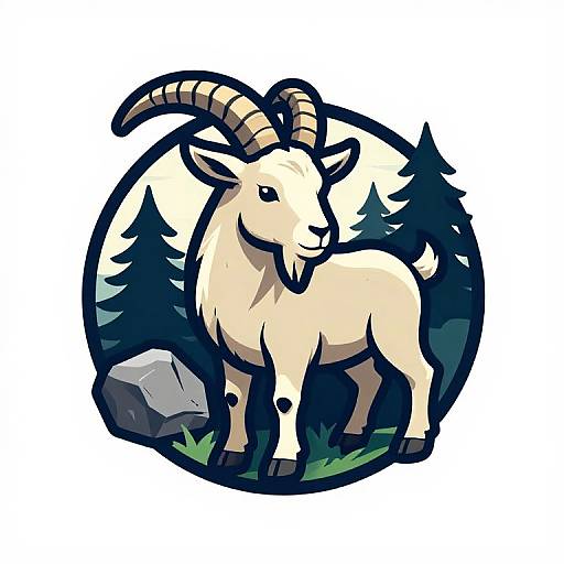 Vibrant Billy Goat Nature Emblem