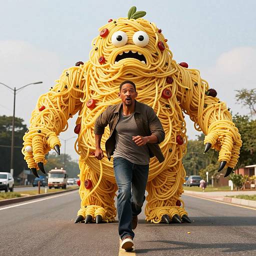 Will Smith Running from Spaghetti Monster