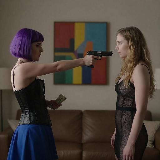 Purple Bob vs Blonde: Tense Standoff