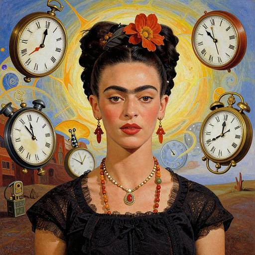 Frida Kahlo and Dali Surreal Fusion
