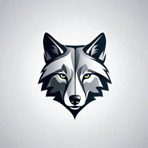 Stylized Wolf Head Illustration
