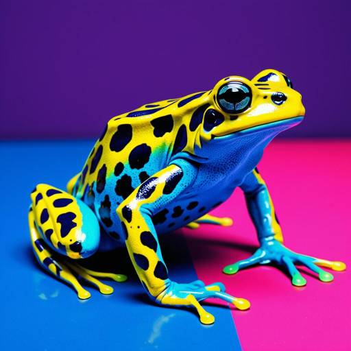 Neon Dart Frog in Pop Art Style
