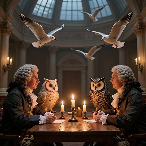 Eighteenth-Century Owls' Candlelit Debate