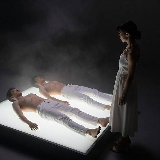 Dramatic Scene with Woman and Two Men