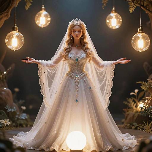 Ethereal Goddess Bride Wedding Scene