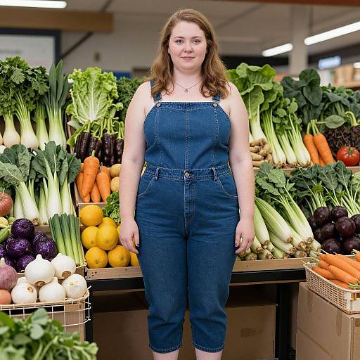 Overweight Woman with Vegetables