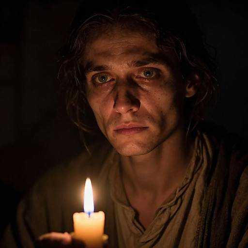 Haunting Candlelit Portrait of Enigma