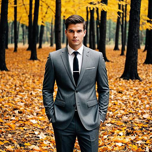 Elegant Halloween Fashion in Autumn Woods