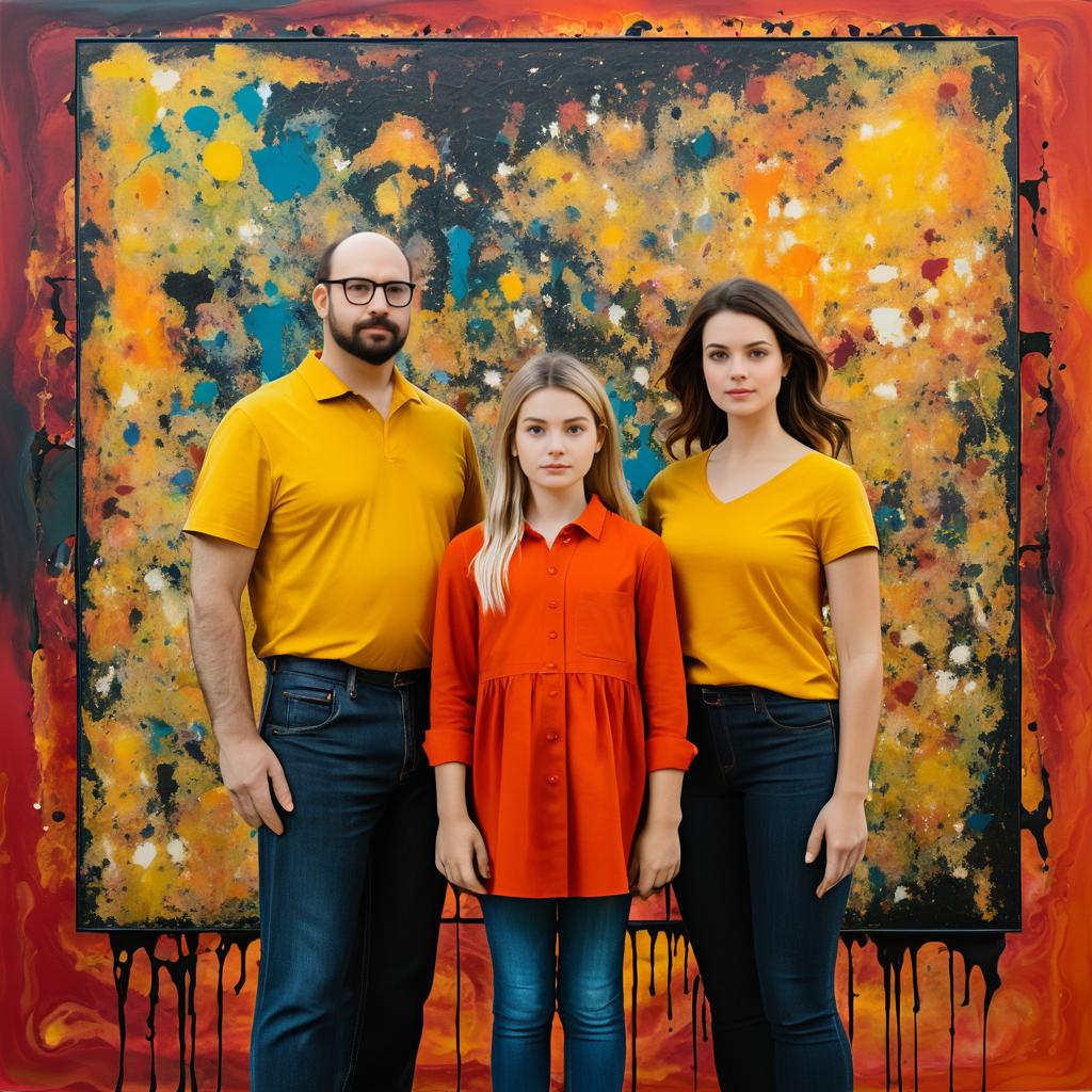 Abstract Family Portrait in Expressionist Style