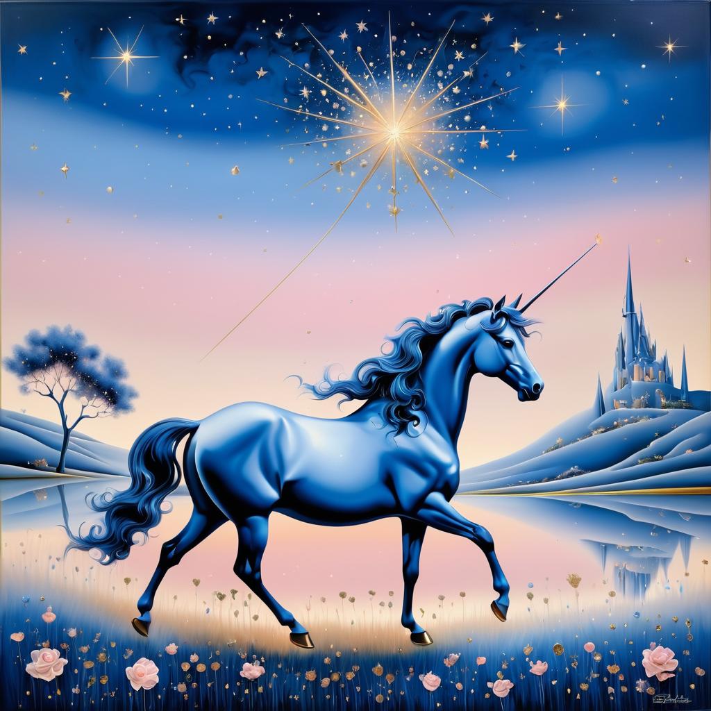 Mystical Unicorn in Twilight Meadow