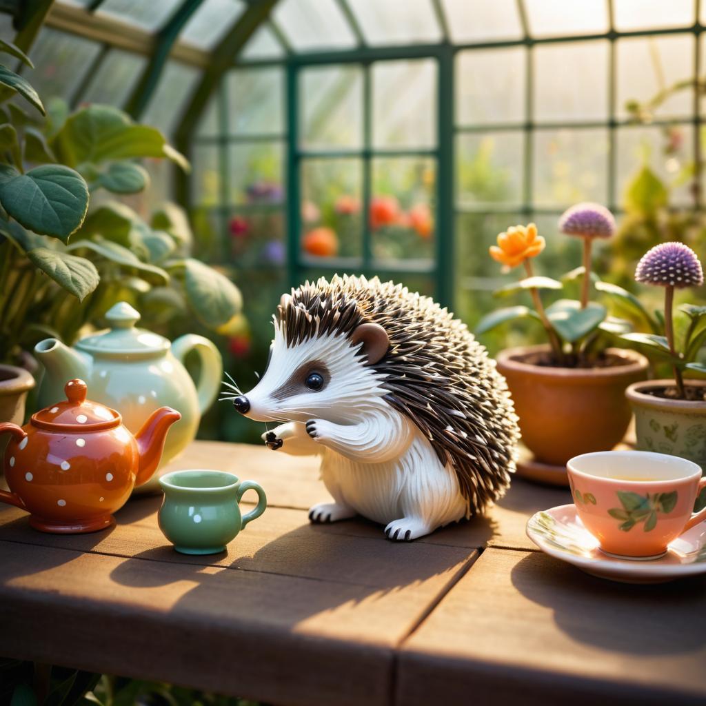 Whimsical Hedgehog's Enchanting Tea Time