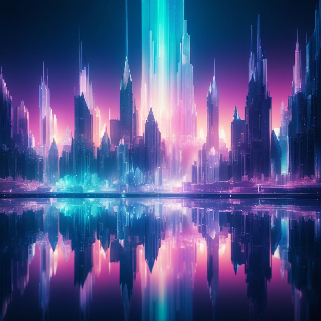 Cinematic Crystallized Cityscape Concept Art