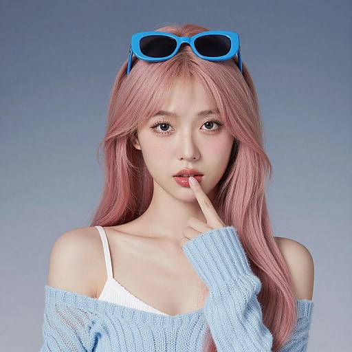 Young Woman with Pastel Pink Hair