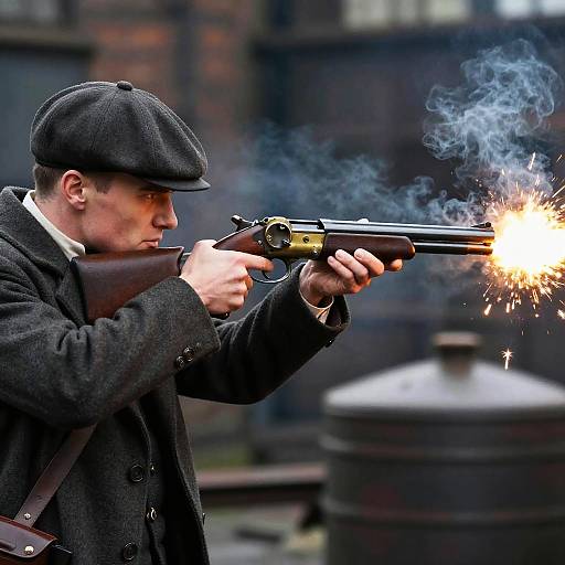 Peaky Blinders Tommy Gun Action Shot