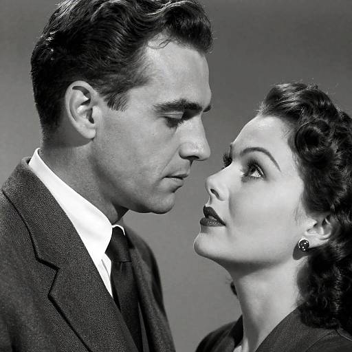 1940s Black-and-White Portrait of Couple