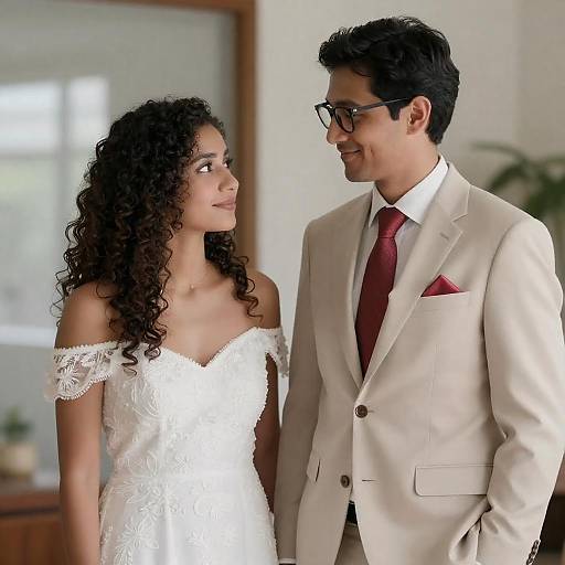 Indoor Portrait of a Smiling Couple
