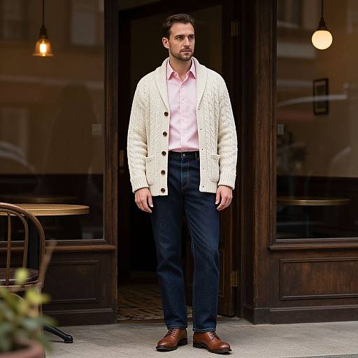 Stylish Man in Cozy Vintage Setting
