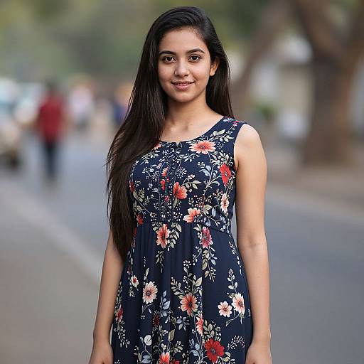 Realistic Portrait of Woman in Anarkali Dress