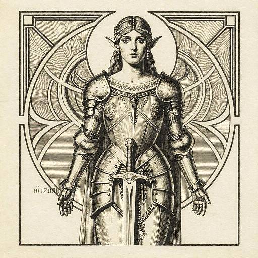 Art Deco Elf Princess in Armor