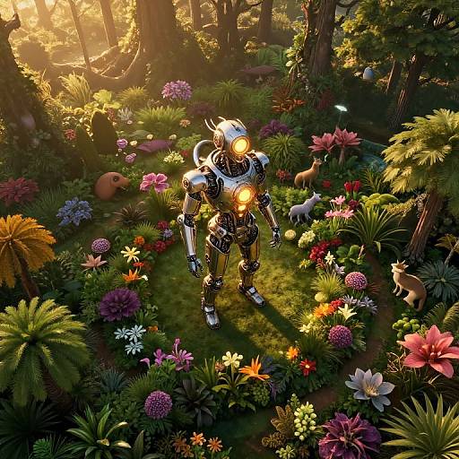 Mystical Mechanized Forest Harmony