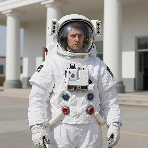 Astronaut in White Space Suit Outdoors