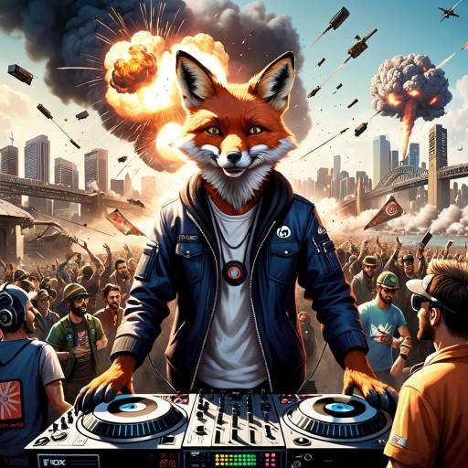 Fox DJ Playing Music at Urban Festival Amid Explosions
