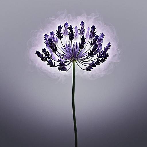 Lavender Flower Light-Painting with Elegant Lines