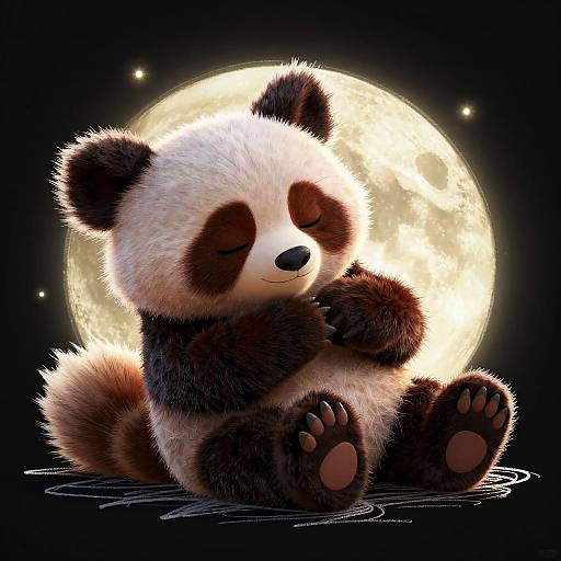 Sleepy Panda Cub in Pixar Style