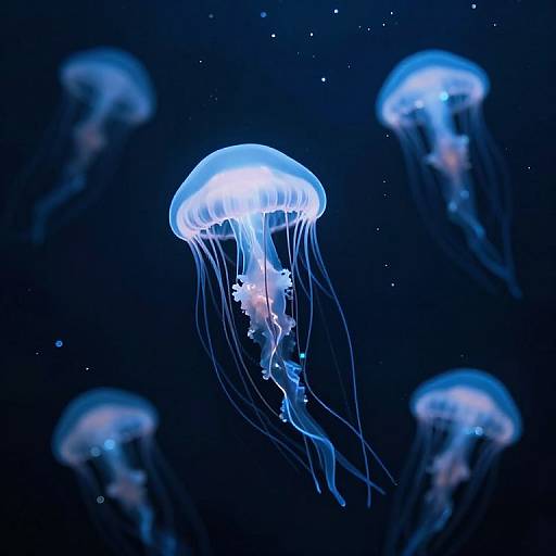 Ethereal Glow of Abyssal Jellyfish