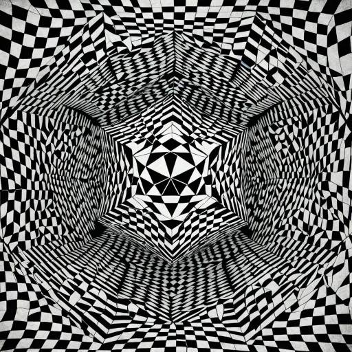 Surreal Black and White Impossible Polyhedron