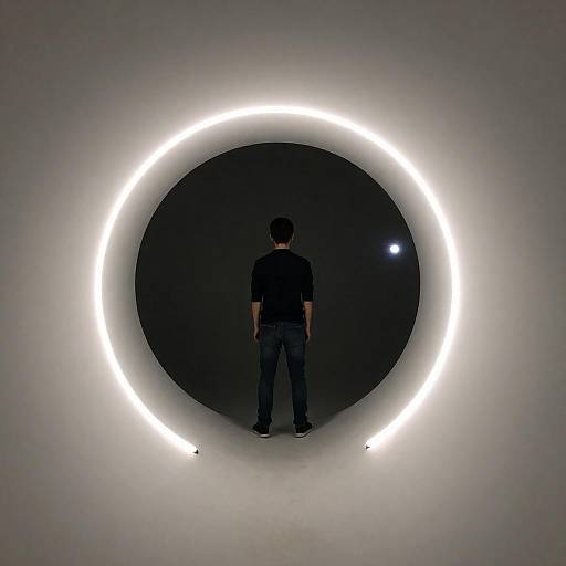 Photograph of Person in LED Tunnel