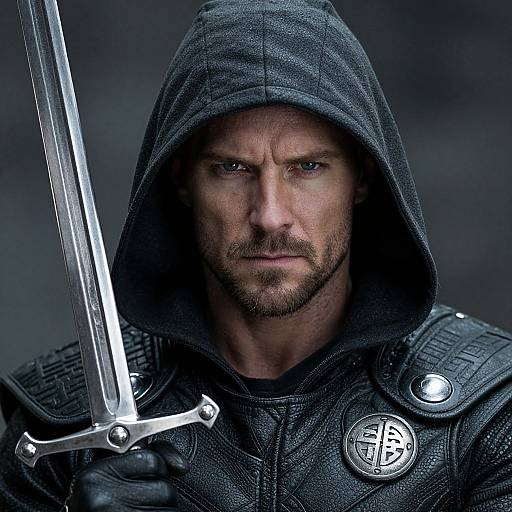 Thor Egybest Hooded Man with Sword