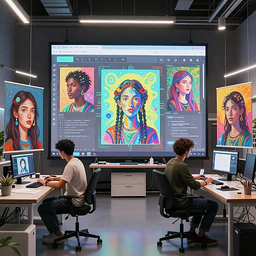 Futuristic AI-Art Collaboration Studio