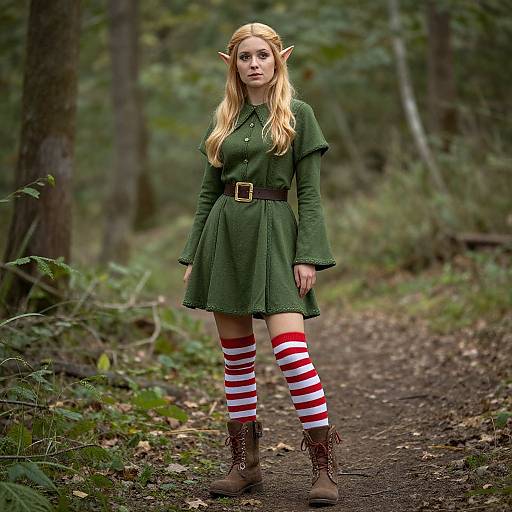 Female Elf in Green Dress