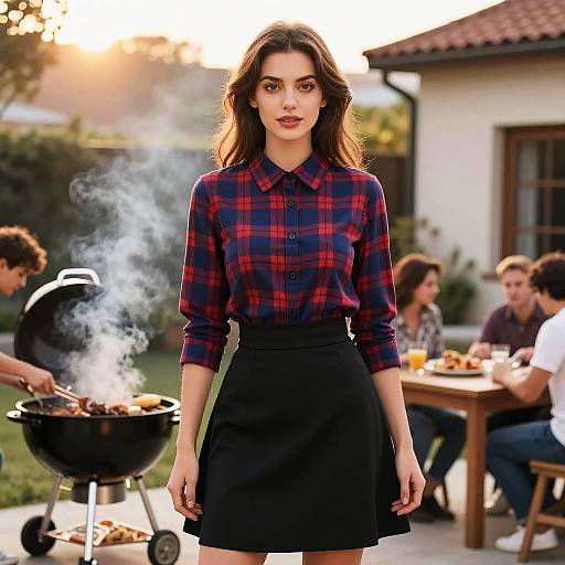 Preppy Woman at Sunrise BBQ