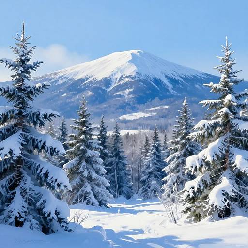 Serene Winter Landscape of Mount Mansfield