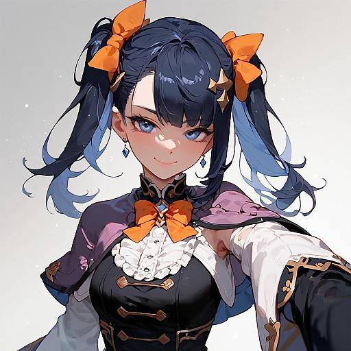 Anime Girl in Forest Selfie